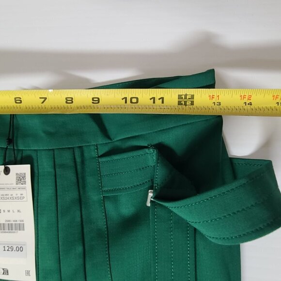 ZARA PLEATED SKIRT WITH BELT - LIMITED EDITION GREEN SIZE XS | 2586/408 - Picture 9 of 13